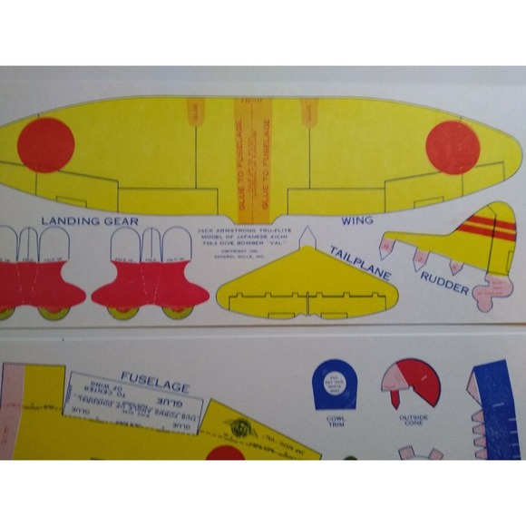 Airplane Toy Jack Armstrong Tru-Flite Model Of Japanese Aichi Val GM Cereal 1944 - Picture 3 of 9